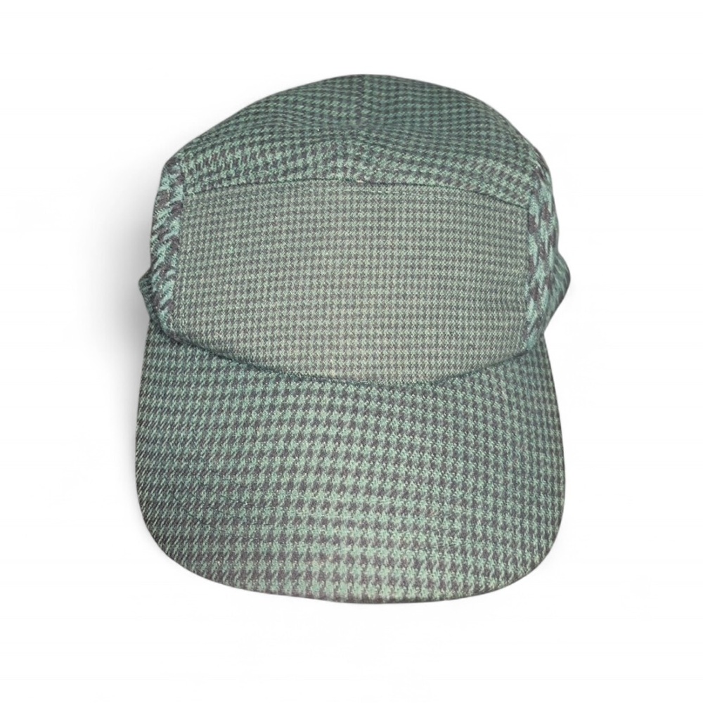 Anthropologie Green Houndstooth Cap